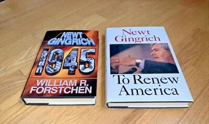 2 NEWT GINGRICH - Autographed Books - 1945 / TO RENEW AMERICA - Picture 1 of 12