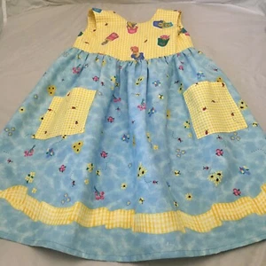 Daisy Kingdom Homemade Sleeveless Sundress Garden Bears Size 3 VTG - Picture 1 of 11