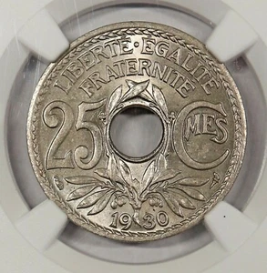 1930 - 25 céntimos - Francia (Lindauer) - NGC MS64 - Imagen 1 de 4