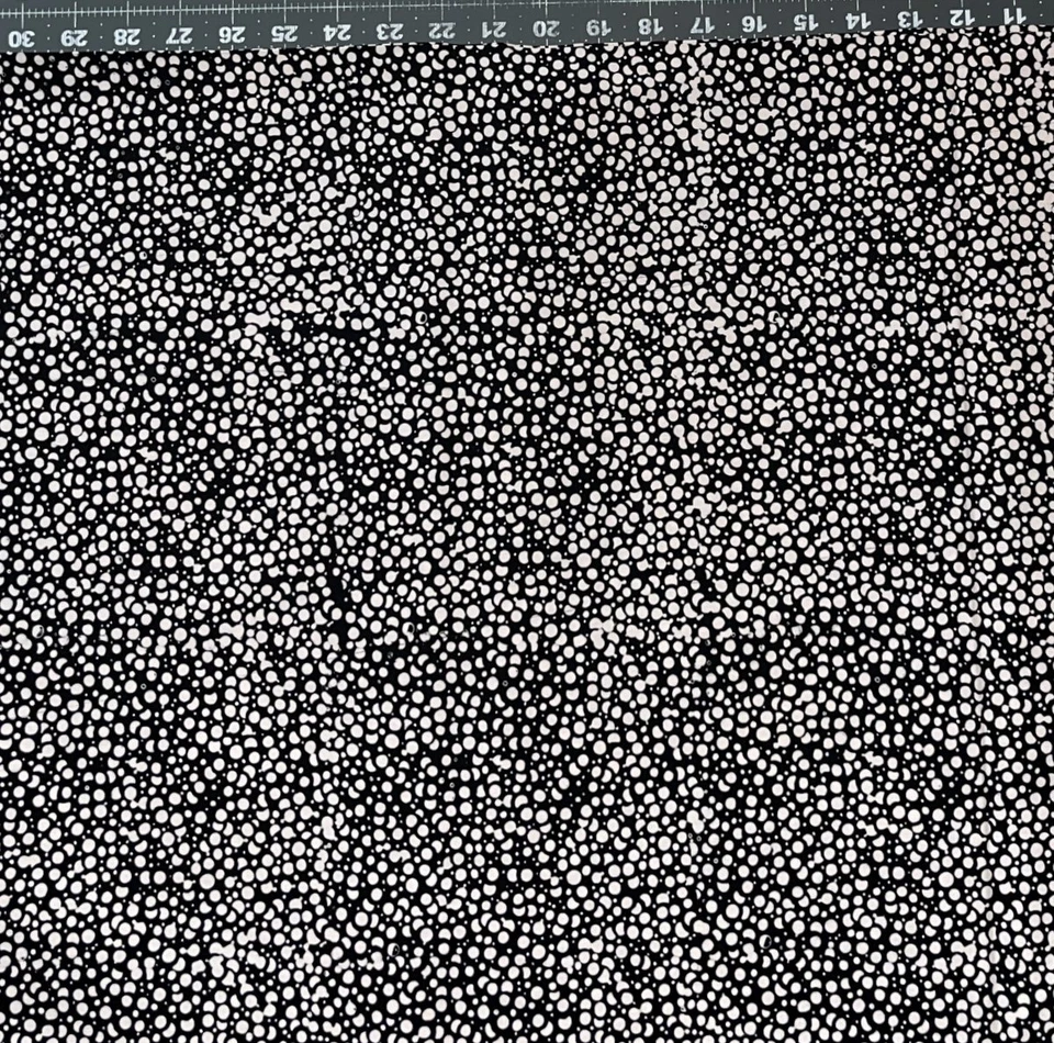 Island Batik Fabric | Pumpkin Delight Black Off White Dot | Cotton YARD - Image 1 of 1