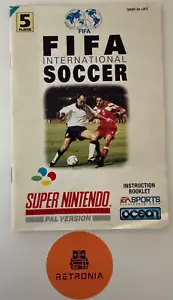 FIFA International Soccer Super Nintendo SNES Game Instruction Manual UK Version - Picture 1 of 3
