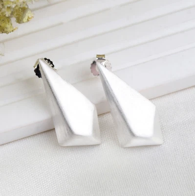 Pendientes colgantes geométricos con forma de cometa de plata esterlina 925 maciza joyería regalo Foto 1 de 4