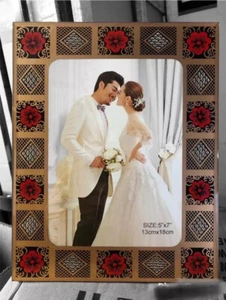 Crown Derby Design Photo Frame Glass Rectangular Picture Size 5x7 - Picture 1 of 2