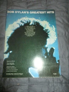 Bob Dylan's Greatest Hits Vintage Sheet Music Book 1972 M. Whitmark And Sons - Picture 1 of 2