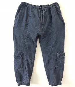 Johnny Was Slouchy Distressed Stitch Drawstring Waist Blue Jeans New - Picture 1 of 3