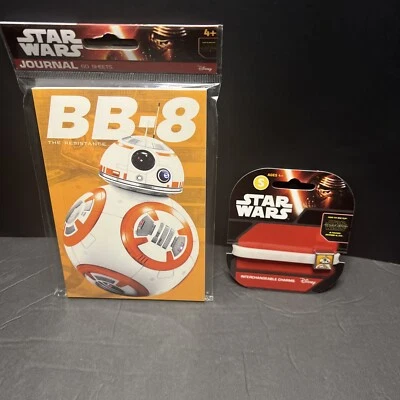 Star Wars BB-8 Journal (60 Sheets) 4x6 & Interchangeable Charm Bracelet-New (N2) - Image 1 of 4