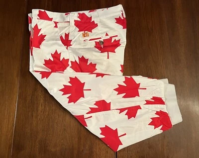Pantalones de golf Loudmouth para hombre 34 patrón de hojas de arce de Canadá Foto 1 de 4