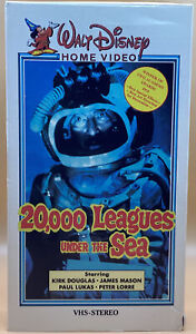 20 000 lieues sous les mers VHS années 1980 Disney Home Video étui à glissière 15 V avec inserts