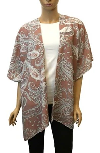 Women's Poncho Chiffon Kimono Paisley Print Summer Spring Cover Up Swimwear - Picture 1 of 10