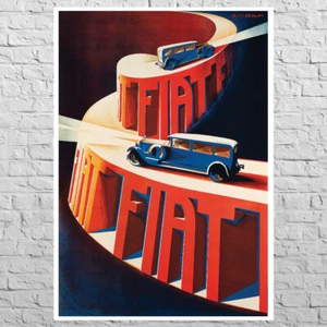 Poster FIAT, 1928 | 23x33" size A1 | Retro wall art | Room, lobby store decor - Picture 1 of 4