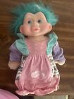 Applause Toys Magic Troll Soft  Vintage 11” Plush Body Green Hair Pink Gown 1991