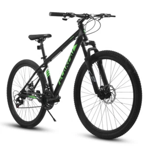 27 Inch Mountain Bike 21 Speed Fork Suspension Aluminum Frame Disc Brake Bicycle - Picture 1 of 7