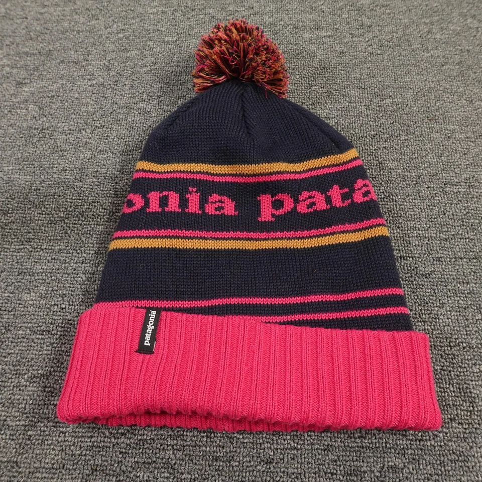 Sombrero Patagonia Gorro Ajustado Talla Única Rosa Azul Marino Tejido Pom Poliéster Reciclado Para Hombres Foto 1 de 4
