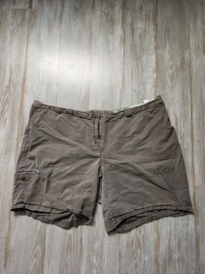 Avenue Signature Chino Shorts Womens Size 26 Gray Pockets Belt Loops Stretch - Image 1 of 4