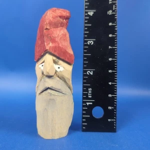Hand carved & painted wooden wizard Two Sided - Picture 1 of 5