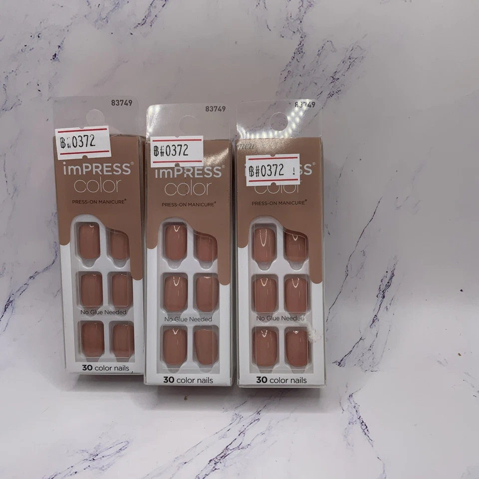 Kiss Impress Color Nail Kit Pure Fit 024 Taupe Prize One Step Press-on GEL