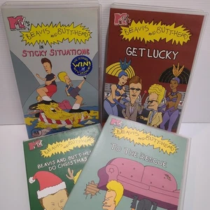 Bundle Lot x 4 MTV Beavis And Butthead VHS - Rescue Sticky Get Lucky & Christmas - Picture 1 of 11
