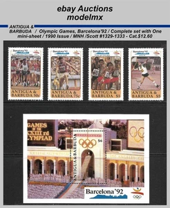 Antigua e Barbuda - 1990, Giochi Olimpici Barcellona'92, MNH, Completo - Cat.$12,60 - Foto 1 di 1