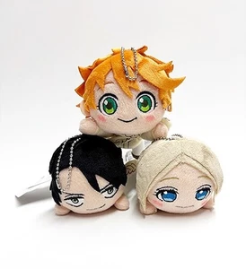 THE PROMISED NEVERLAND NESOBERI (Lay-Down) Small Plush with Ball Chain-Set of 3 - Picture 1 of 5