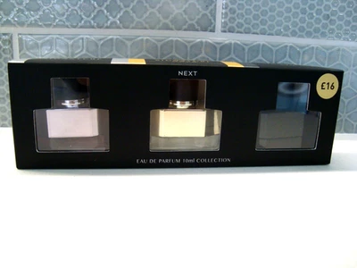 MENS NEXT SIGNATURE COLLECT Eau De Parfum 3 X 10ml SUEDE & GOLD Gift Set SEALED - Image 1 of 4