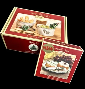 Lot Spode England Weihnachtsbaum Dipping 4" Auflaufförmchen Set + 4 Streuer Set - Neu im Karton - Bild 1 von 8