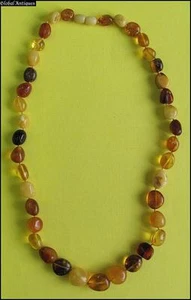 VINTAGE NATURAL AMBER LADIES CHOKER NECKLACE  - Picture 1 of 8