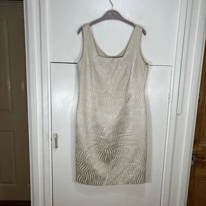 Vera Mont Cream Co-ord Tailored Shift Dress + Jacket Vintage Women’s UK 14 FR 42 - Picture 1 of 9