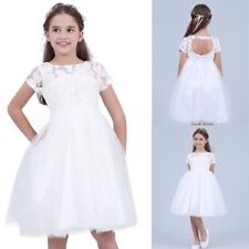 Flower Girls Lace Dress Heart Back Wedding Party Prom Formal Communion Pageant