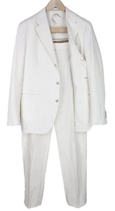 SUITSUPPLY Havana Mens Suit UK42R Single-Breasted White Slim Cotton 2 Pc - Picture 1 of 16