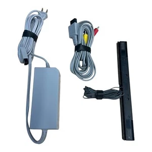 Genuine Nintendo Wii Power Supply AC Adapter + Wired Sensor Bar + AV Cables - Picture 1 of 4