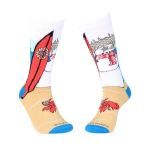 Snowman Surfer Unisex Grandes 10-13 Crew Calcetines Solo Calcetines de Playa Panda Moda Nuevos - Imagen 1 de 5