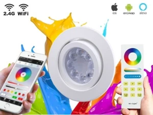 Smart LED Einbaustrahler RGB+CCT weiss schwenkbar 230V WiFi Funk Alexa  - Picture 1 of 10