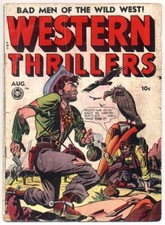 WESTERN THRILLERS #1 ( BAD MEN OF THE WILD WEST!, MSSG PGS/READ DESC, FOX 1948 )