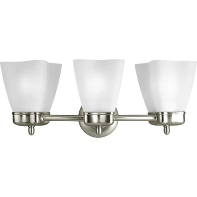 NEW Progress Lighting P3242-09 Brushed Nickel Michael Graves Vanity Light 3 bulb