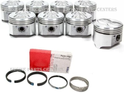 SEALED POWER Flat Top Pistons Set/8+CAST Rings for Pontiac 400 V8 Bore STANDARD - Image 1 of 4