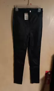 Women's Leather Pants Faux Size Medium. 27" Waist X 27 1/2" Inseam NWT - Picture 1 of 6