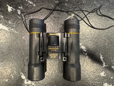 Tasco Sonoma Black 10x25 Fully Coated Optics Binoculars Functional - Image 1 of 4