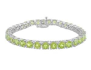 19.50 Carat (ctw) Peridot Bracelet in Sterling Silver (7.25 Inches) - Picture 1 of 4