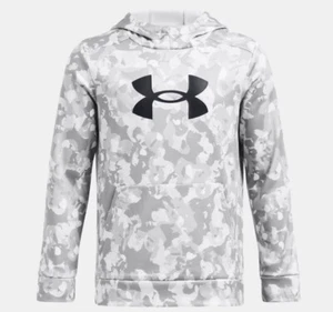 Armour Fleece Big Logo Printed Mod gray/Black Camo Size YL - Picture 1 of 2