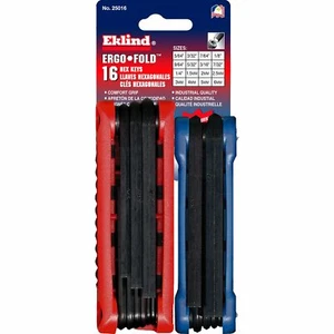 EKLIND USA 25016 Ergo Fold Up 16 Hex Key Allen Wrench SAE Inch Metric MM Combo - Picture 1 of 5