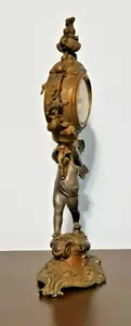Antico Orologio Cherubino Art Nouveau Vittoriano Metallo Fuso Metallo Angelo Cherubino - Foto 1 di 12
