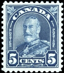 Canada Mint NH F-VF 5c Scott #170 1930 KGV Arch/Leaf Issue Stamp - Bild 1 von 2