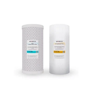 2 Big Blue 10" x 4.5" Sediment Whole House + CTO Carbon Block Water Filter - Picture 1 of 7