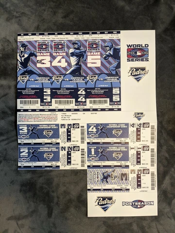 SAN DIEGO PADRES 2006 Playoff Ticket Strip Phantom World Series Postseason NLCS Cover