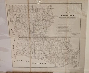 1854 Antique Map: Louisiana Land Districts - Rare Historical Chart  - Picture 1 of 3