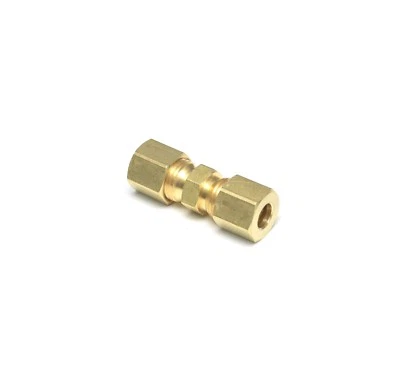 1/4 OD Compression Copper Tube Union Straight Joiner Fitting Air Gas Water - Image 1 of 4