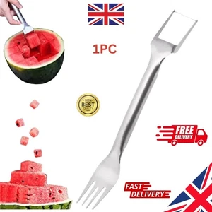 Watermelon Slicer Cutter 2-in-1 Fork Stainless Steel Fruit Cutting Artifact Tool - Picture 1 of 22
