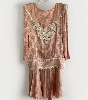 VTG Jessica McClintock Dress 2 Piece Romantic Pink Grandma Wedding Guest Event - Image 1 of 4