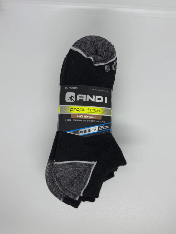 Paquete de 6 calcetines AND1® Pro Platinum corte bajo para hombre "FRESCOS ~ ALTO RENDIMIENTO" Foto 1 de 1