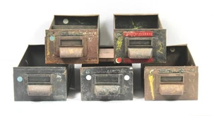 1950s Industrial Steel Drawer Set of 5 TV Prop Brutalist Storage Workshop Decor - Picture 1 of 21